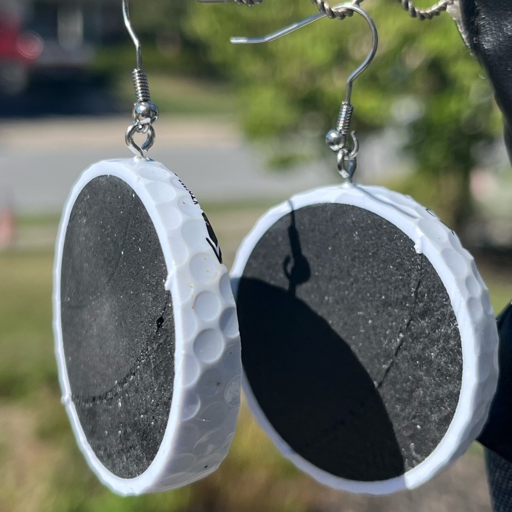 Golf ball earrings